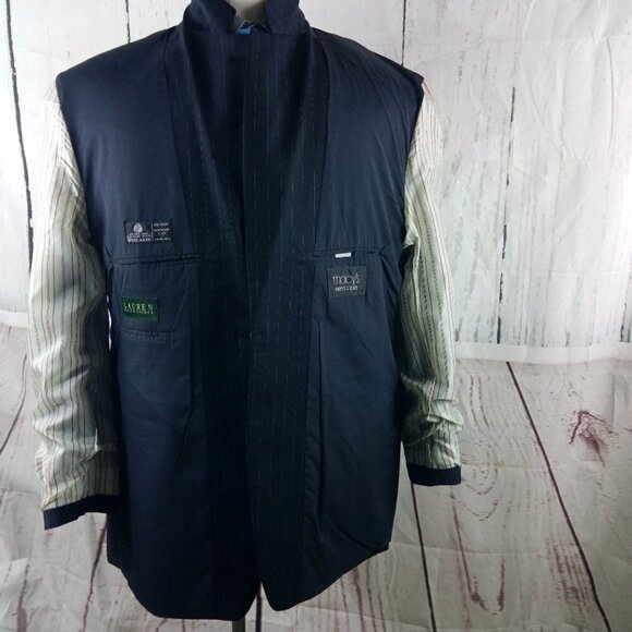 Lauren Ralph Lauren Macys Blue Striped Suit Blazer - Picture 13 of 14